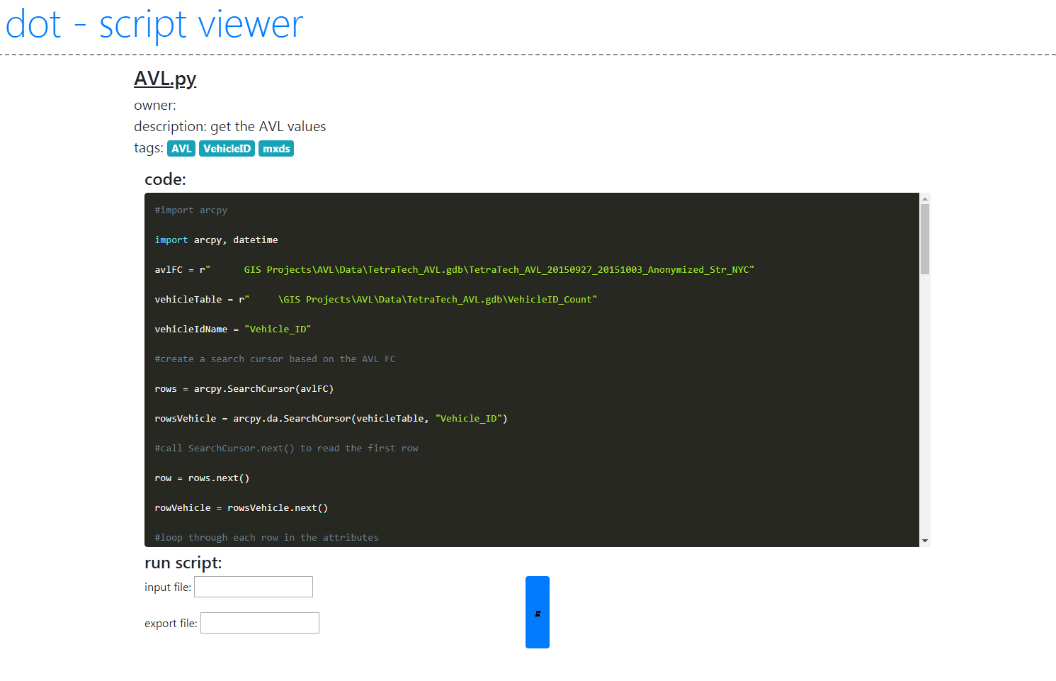 python script catalog web app